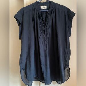 Nili Lotan Normandy Blouse with drawstring closure